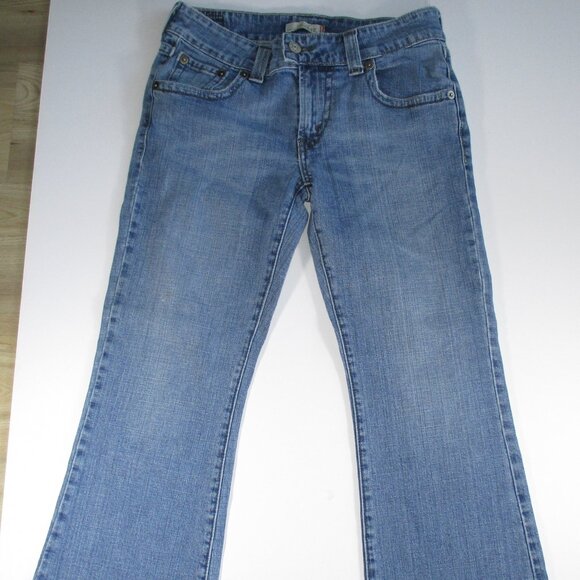 Levis 542 Jeans Women's 10 Flared Low Rise Stretch Blue Medium Wash Y2K Denim - Picture 1 of 7